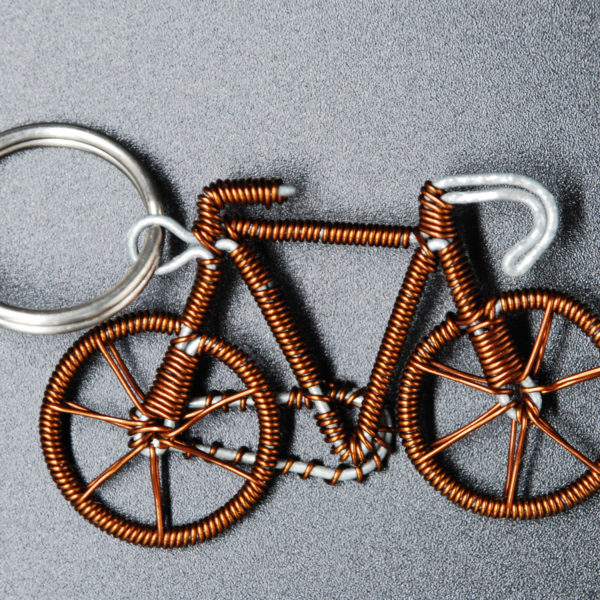 Recycled Copper Bike Keyring